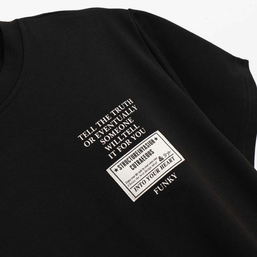 Εφηβικό Μακό Σετ με Μπλούζα Into Your Heart και Βερμούδα Cargo Αγόρι (6-16) –Μαύρο– 126-101310-2