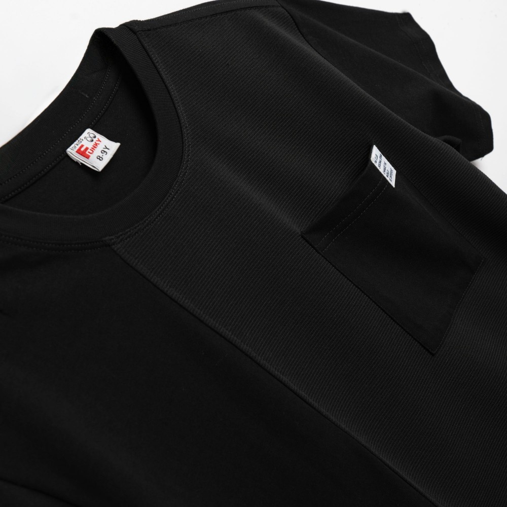 Εφηβικό Μακό Σετ Μπλούζα με Τσεπάκι και Βερμούδα Αγόρι (6-16) –Μαύρο– 126-101311-1