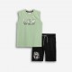 Εφηβικό Μακό Σετ Αμάνικο με Μπλούζα WorldNYC-Αρκουδάκι και Βερμούδα Αγόρι (6-16) –Πράσινο– 126-101404-1