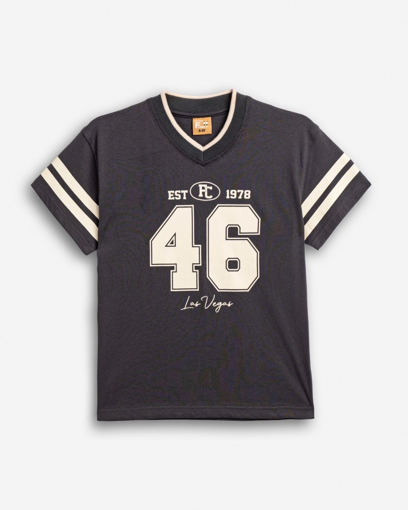 Εφηβική T-Shirt Μπλούζα Μακό Κολεγίου 46 Las Vegas Αγόρι (6-16) -Ανθρακί- 