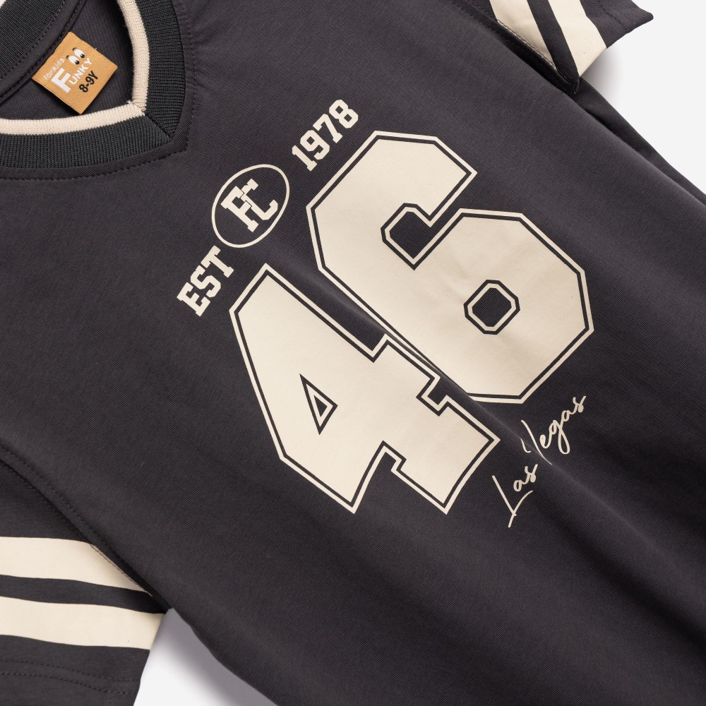 Εφηβική T-Shirt Μπλούζα Μακό Κολεγίου 46 Las Vegas Αγόρι (6-16) -Ανθρακί- 126-105100-1