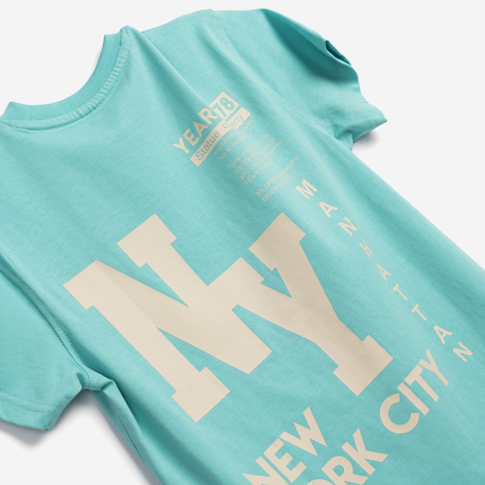 Εφηβική T-Shirt Μπλούζα NY Year Αγόρι (6-16) -Άκουα- 