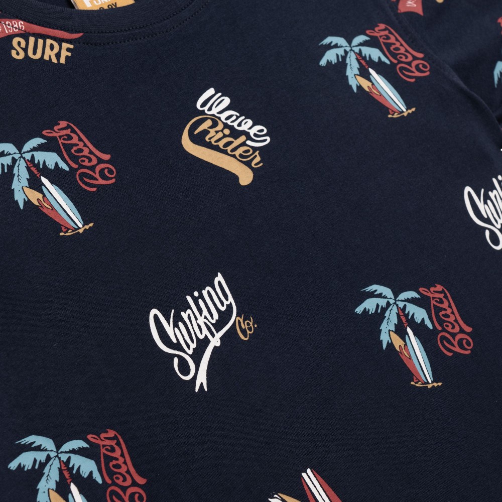 Εφηβική T-Shirt Μπλούζα Calofornia Surf Allover Αγόρι (6-16) -Μπλε- 126-105104-1