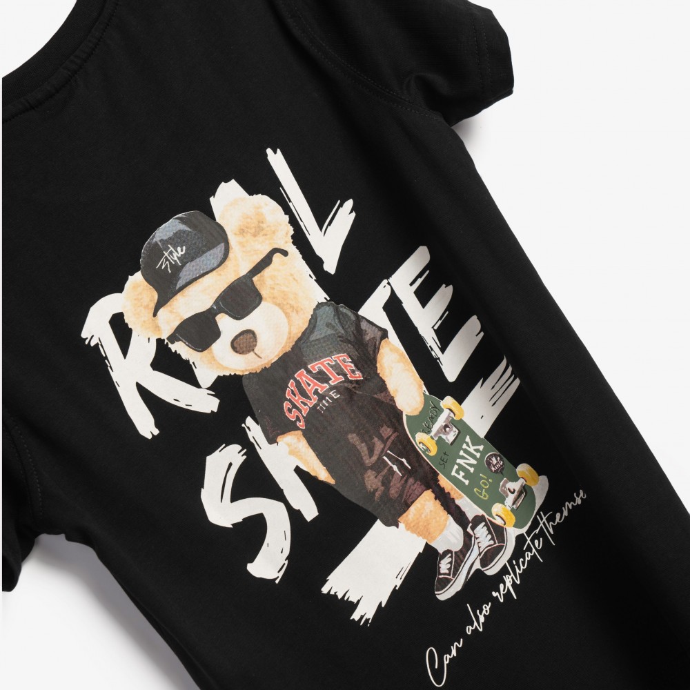 Εφηβική T-Shirt Μπλούζα Skate Αγόρι (6-16) -Μαύρο- 