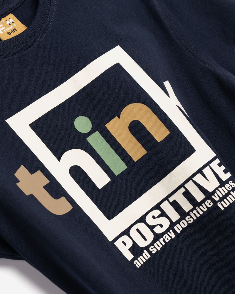 Εφηβική T-Shirt Μπλούζα Think Αγόρι (6-16) -Μπλε- 