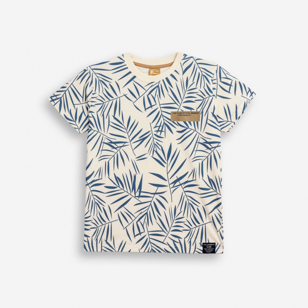 Εφηβική T-Shirt Μπλούζα με Allover Τύπωμα Αγόρι (6-16) -Εκρού- 126-105111-1