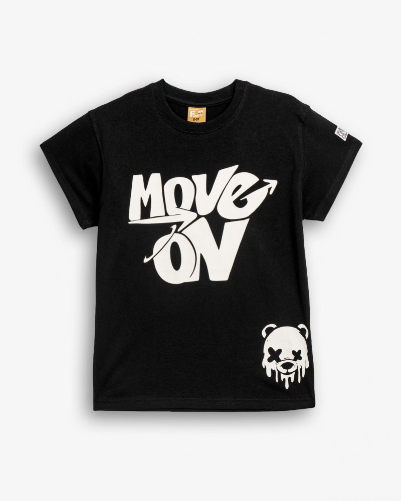 Εφηβική T-Shirt Μπλούζα με Τύπωμα Move On Edition Αγόρι (6-16) -Μαύρο- 