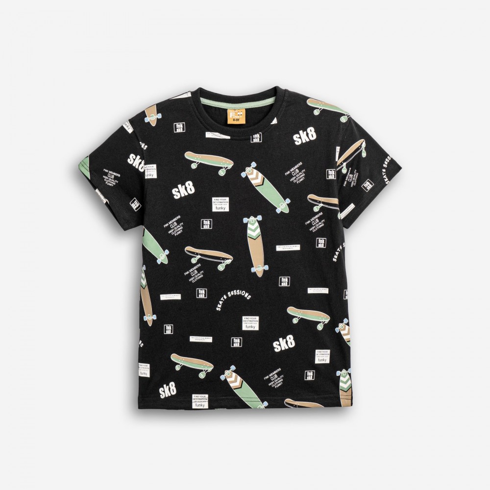 Εφηβική T-Shirt Μπλούζα Allover Skate Sessions Αγόρι (6-16) -Μαύρο- 126-105123-2