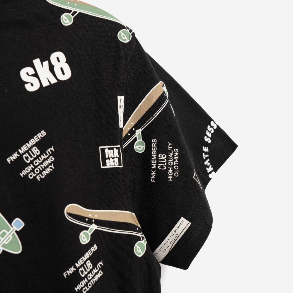 Εφηβική T-Shirt Μπλούζα Allover Skate Sessions Αγόρι (6-16) -Μαύρο- 126-105123-2