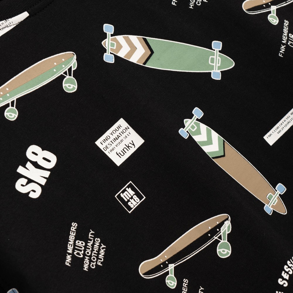 Εφηβική T-Shirt Μπλούζα Allover Skate Sessions Αγόρι (6-16) -Μαύρο- 126-105123-2