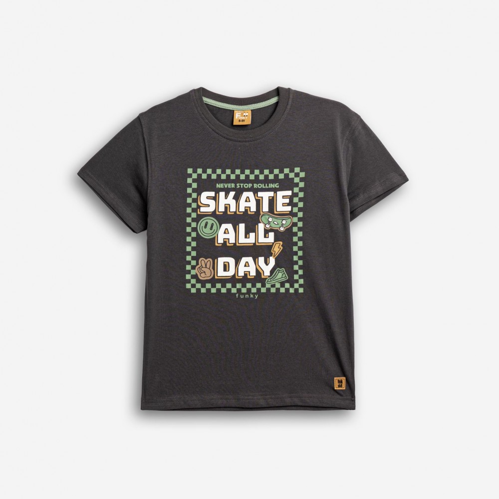 Εφηβική T-Shirt Μπλούζα Skate All Day Αγόρι (6-16) -Ανθρακί- 