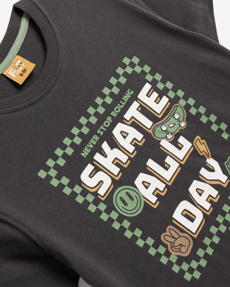 Εφηβική T-Shirt Μπλούζα Skate All Day Αγόρι (6-16) -Ανθρακί- 