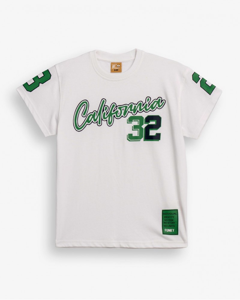 Εφηβική T-Shirt Μπλούζα Calofornia 32 Αγόρι (6-16) -Λευκό- 