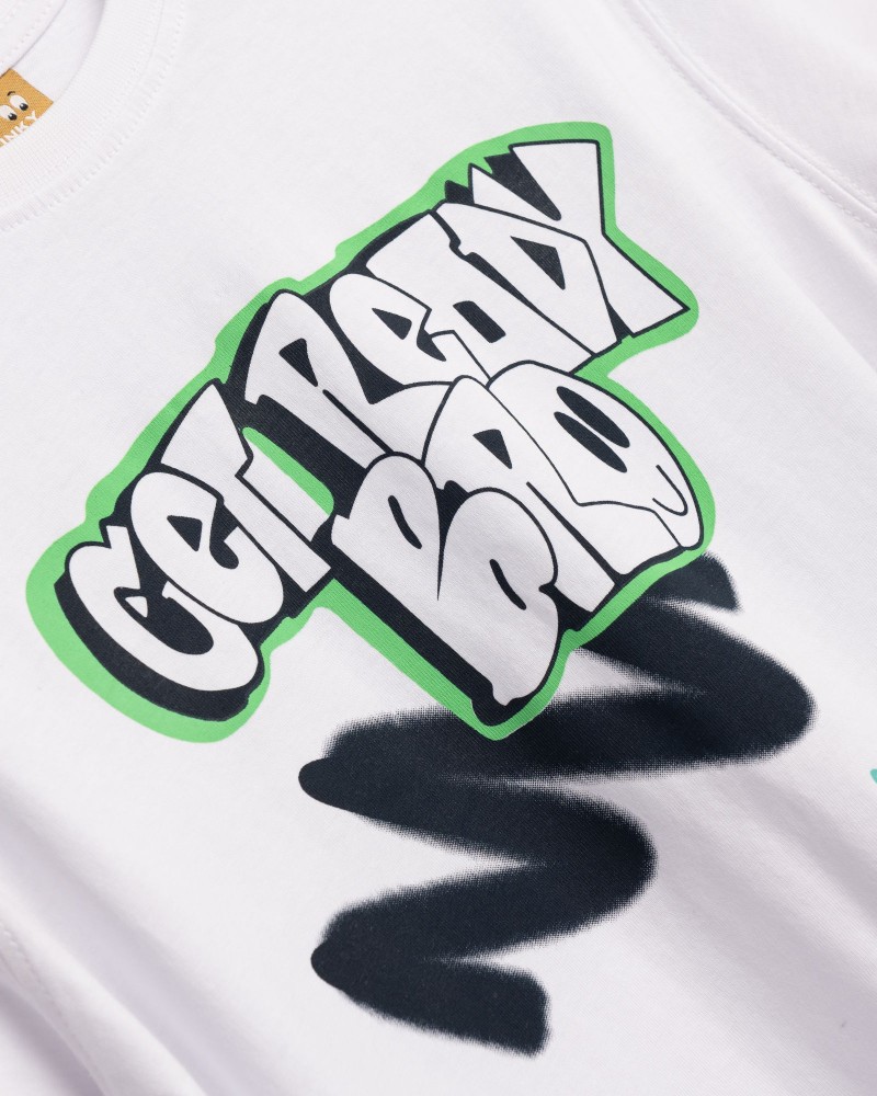 Εφηβική T-Shirt Μπλούζα με Τύπωμα Get Ready Bro Αγόρι (6-16) -Λευκό- 