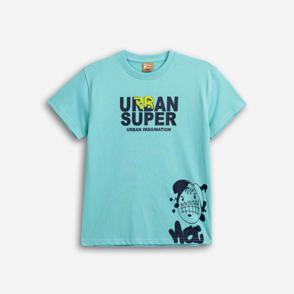 Εφηβική T-Shirt Μπλούζα Urban Super Αγόρι (6-16) -Τυρκουάζ- 126-105135-1