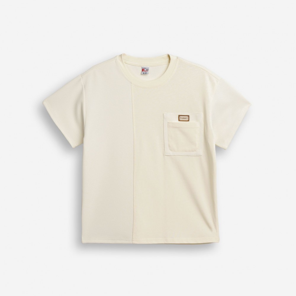 Εφηβική T-Shirt Μπλούζα με Τσεπάκι Αγόρι (6-16) -Εκρού- 126-105138-1