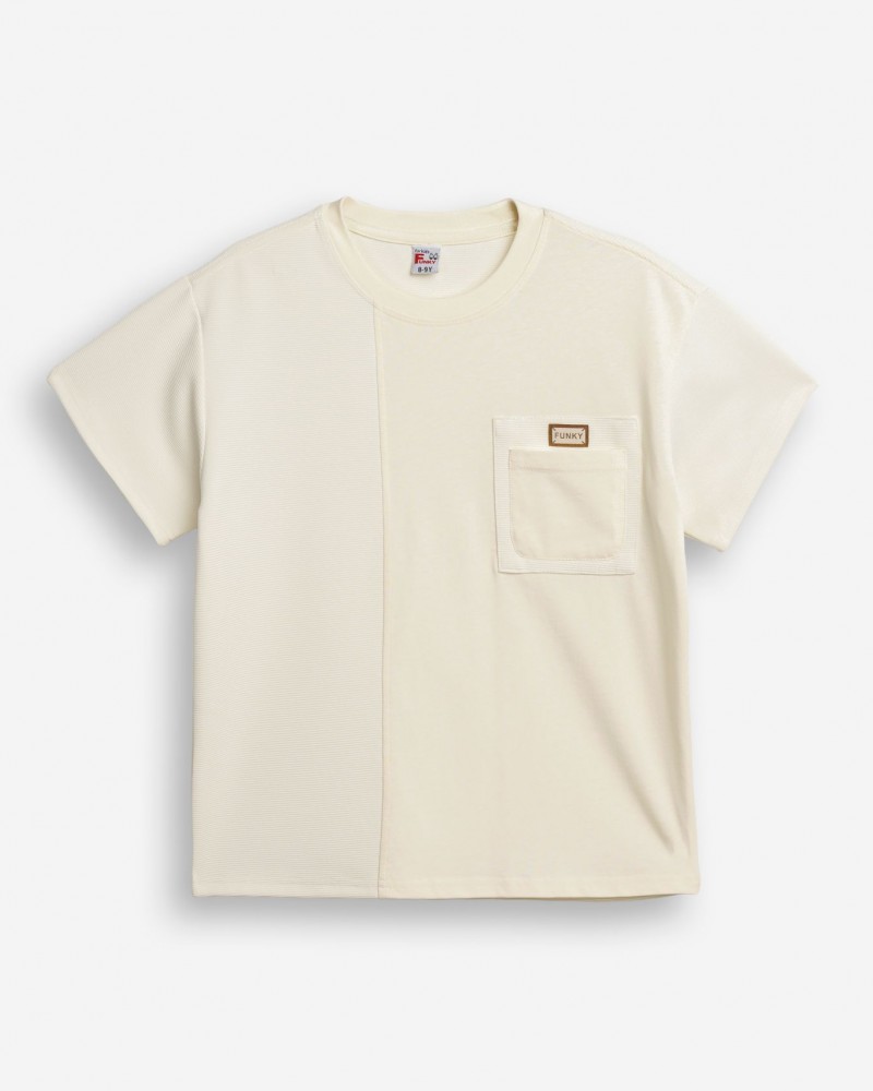 Εφηβική T-Shirt Μπλούζα με Τσεπάκι Αγόρι (6-16) -Εκρού- 