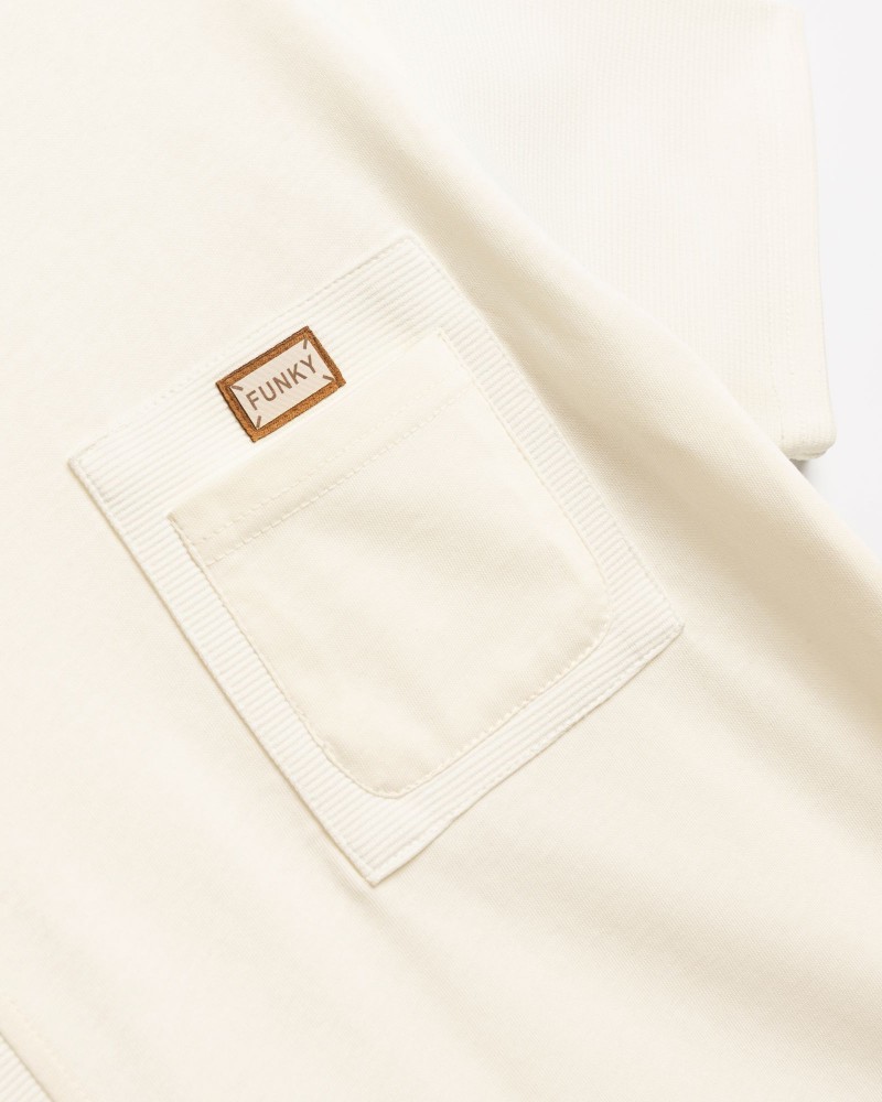 Εφηβική T-Shirt Μπλούζα με Τσεπάκι Αγόρι (6-16) -Εκρού- 