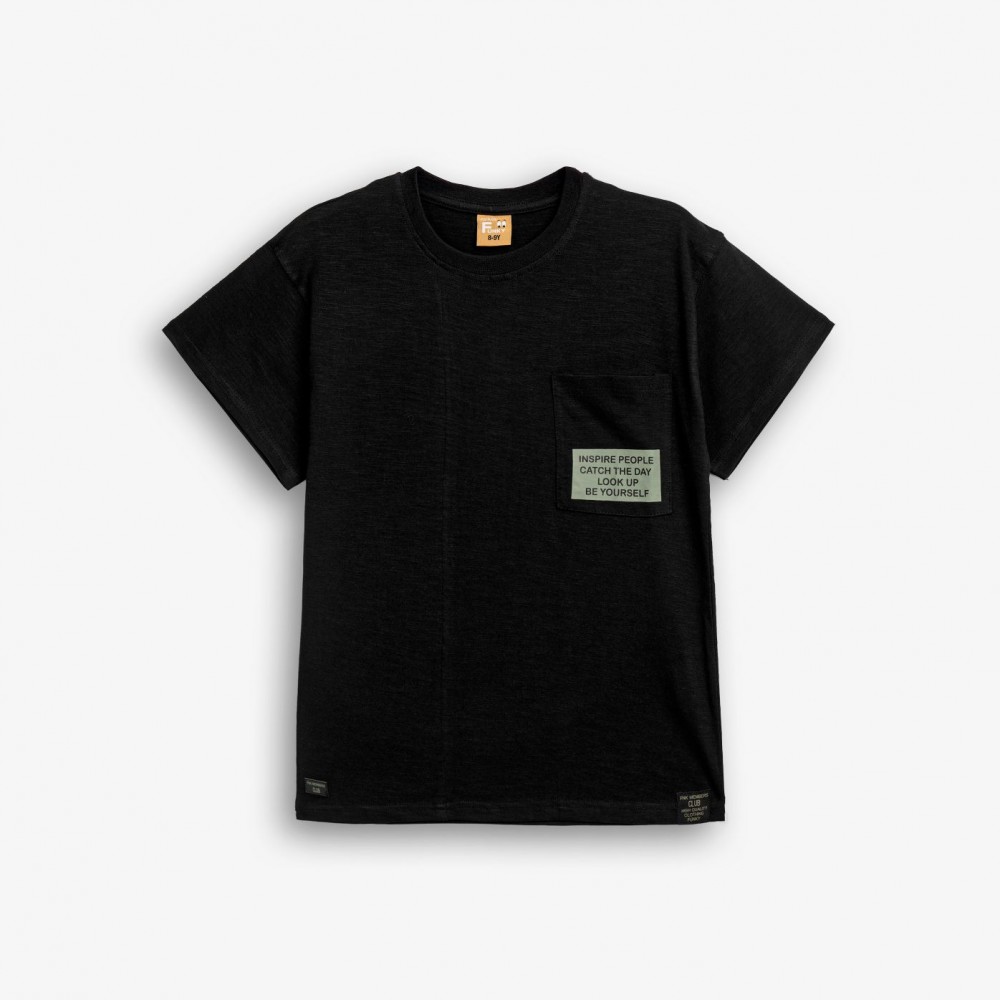 Εφηβική T-Shirt Μπλούζα Φλάμα με Τσεπάκι Αγόρι (6-16) -Μαύρο- 126-105140-2