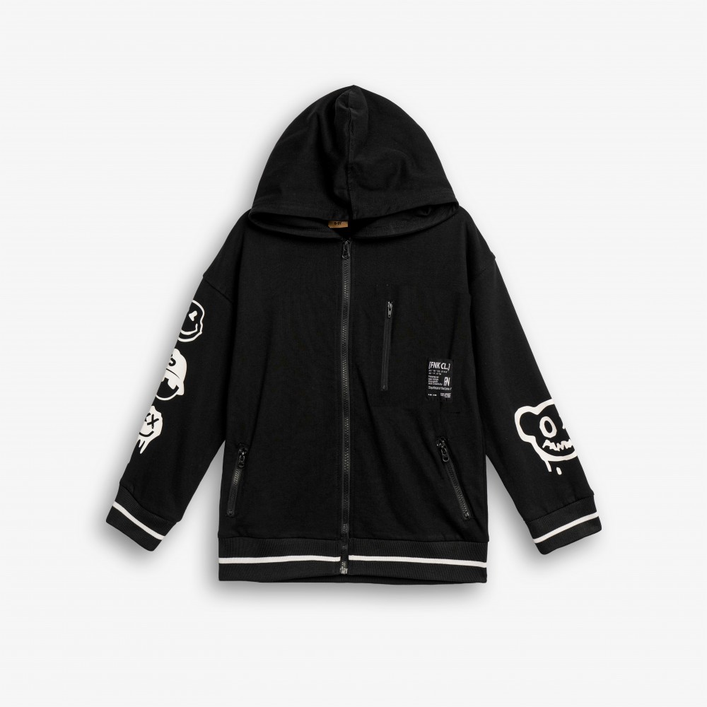 Εφηβική Ζακέτα Εποχής Edition Με Κουκούλα Αγόρι (6-16) -Μαύρο- 