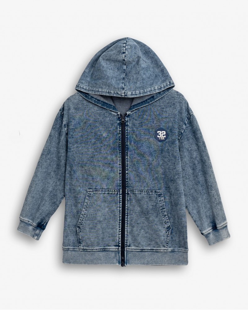 Εφηβική Ζακέτα Εποχής Με Κουκούλα Αγόρι (6-16) -Μπλε Τζιν- 