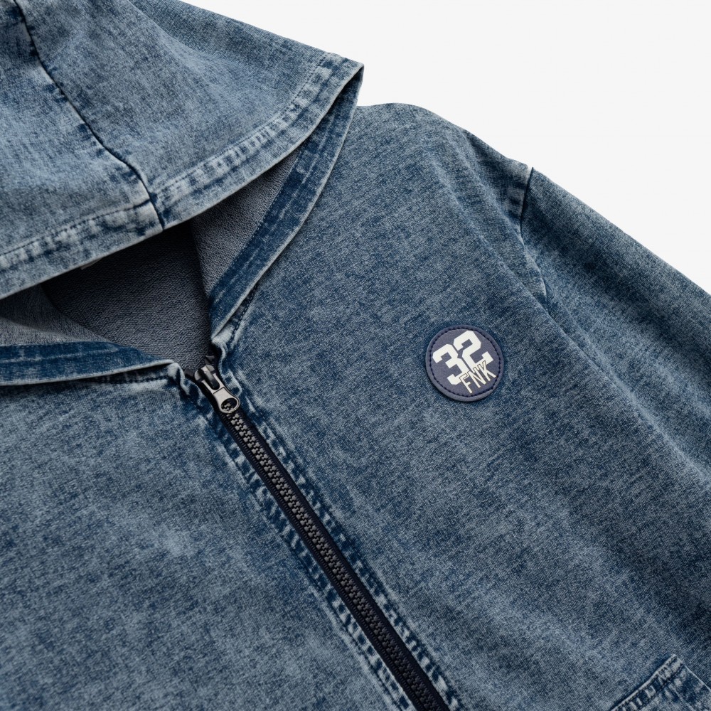 Εφηβική Ζακέτα Εποχής Με Κουκούλα Αγόρι (6-16) -Μπλε Τζιν- 126-109102-1