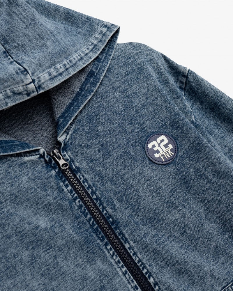 Εφηβική Ζακέτα Εποχής Με Κουκούλα Αγόρι (6-16) -Μπλε Τζιν- 