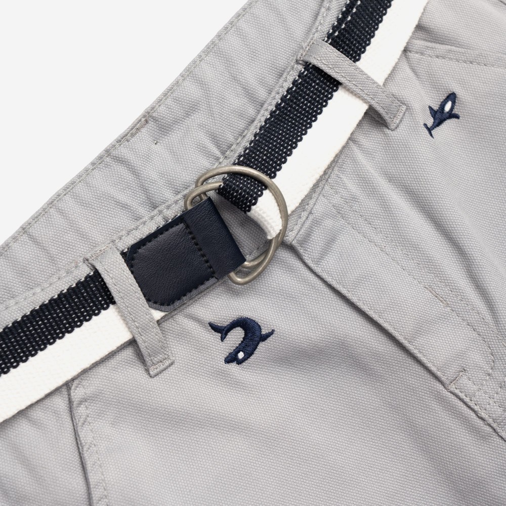 Εφηβική Βερμούδα Λύκρα με Ζώνη και Κέντημα Allover Καρχαρίες Αγόρι (6-16) –Γκρι– 126-113103-1