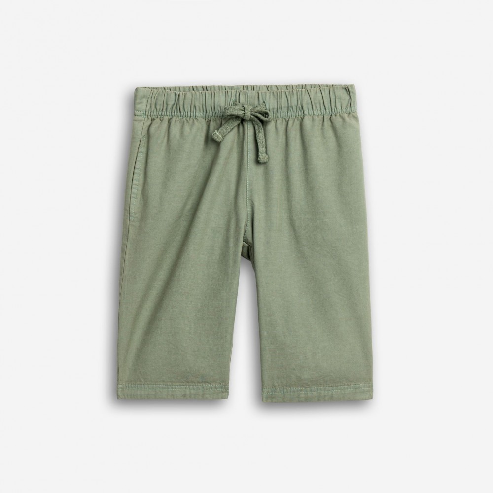 Εφηβική Βερμούδα Υφασμάτινη με Λάστιχο Αγόρι (6-16) –Ανοιχτό Χακί– 