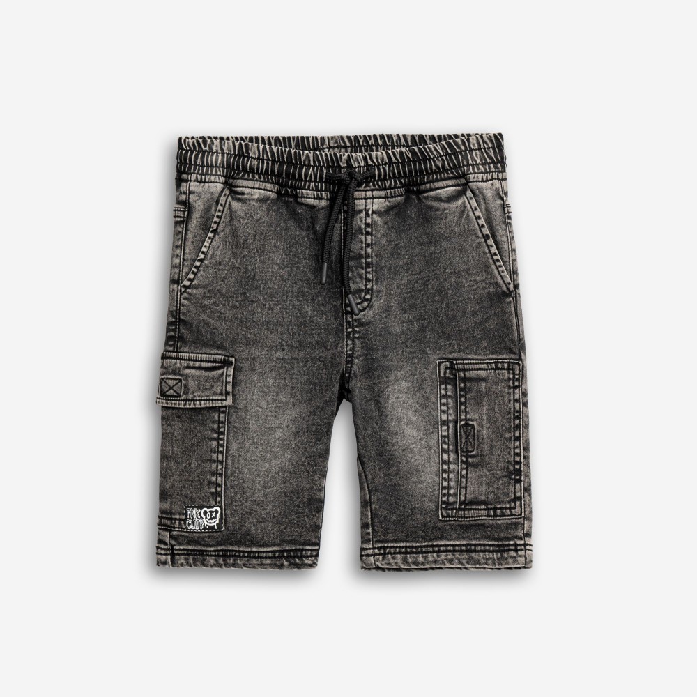 Εφηβική Βερμούδα Jean Cargo Αγόρι (6-16) –Μαύρο Τζιν– 126-114100-1