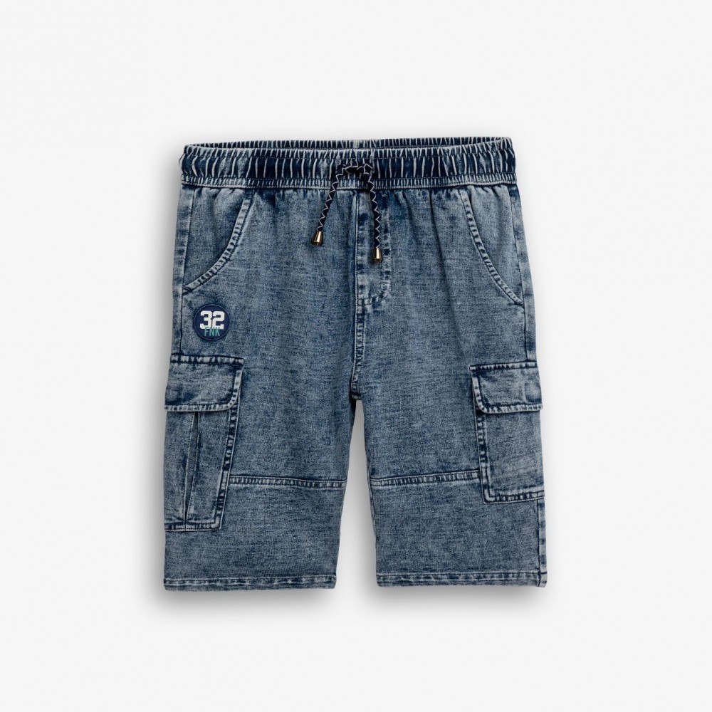 Εφηβική Βερμούδα Cargo Φούτερ Αγόρι (6-16) –Μπλε Τζιν– 126-114101-1