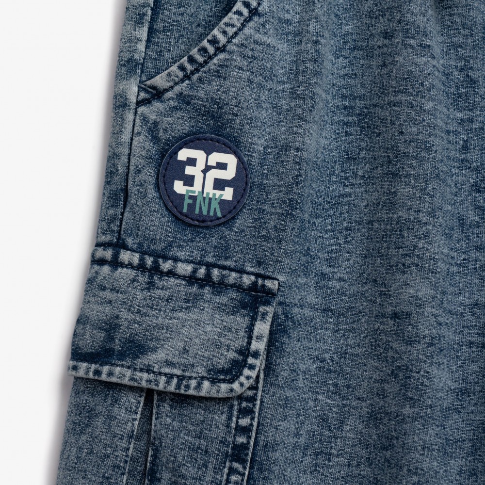 Εφηβική Βερμούδα Cargo Φούτερ Αγόρι (6-16) –Μπλε Τζιν– 126-114101-1