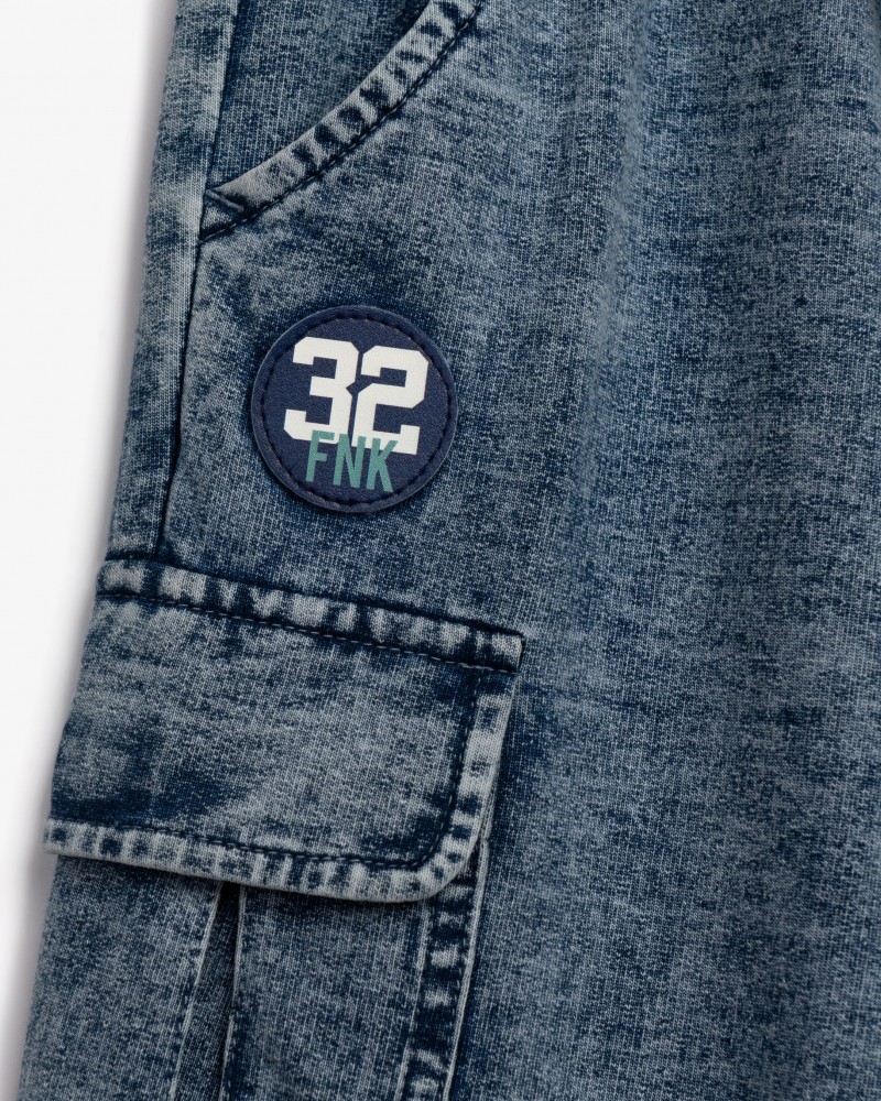 Εφηβική Βερμούδα Cargo Φούτερ Αγόρι (6-16) –Μπλε Τζιν– 