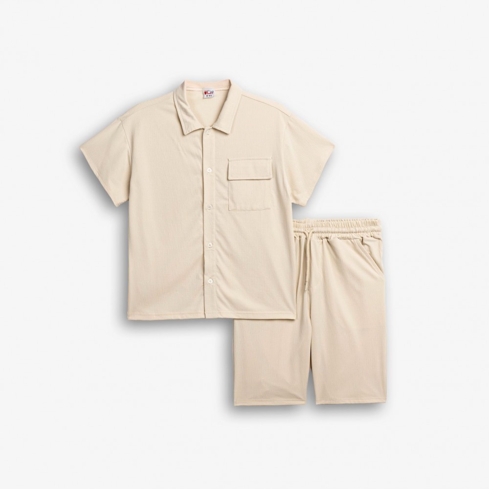 Εφηβικό Σετ με Πουκάμισο και Βερμούδα Αγόρι (6-16) –Κοχύλι– 126-193100-1