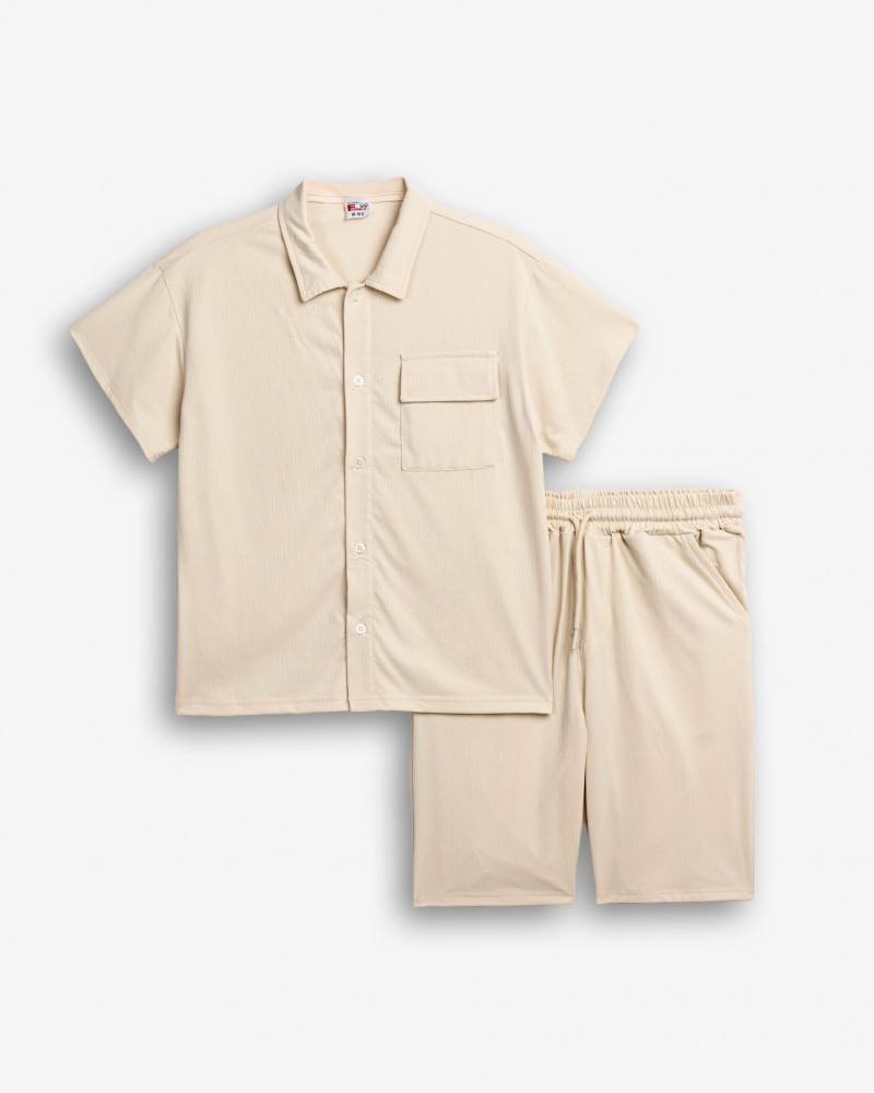 Εφηβικό Σετ με Πουκάμισο και Βερμούδα Αγόρι (6-16) –Κοχύλι– 