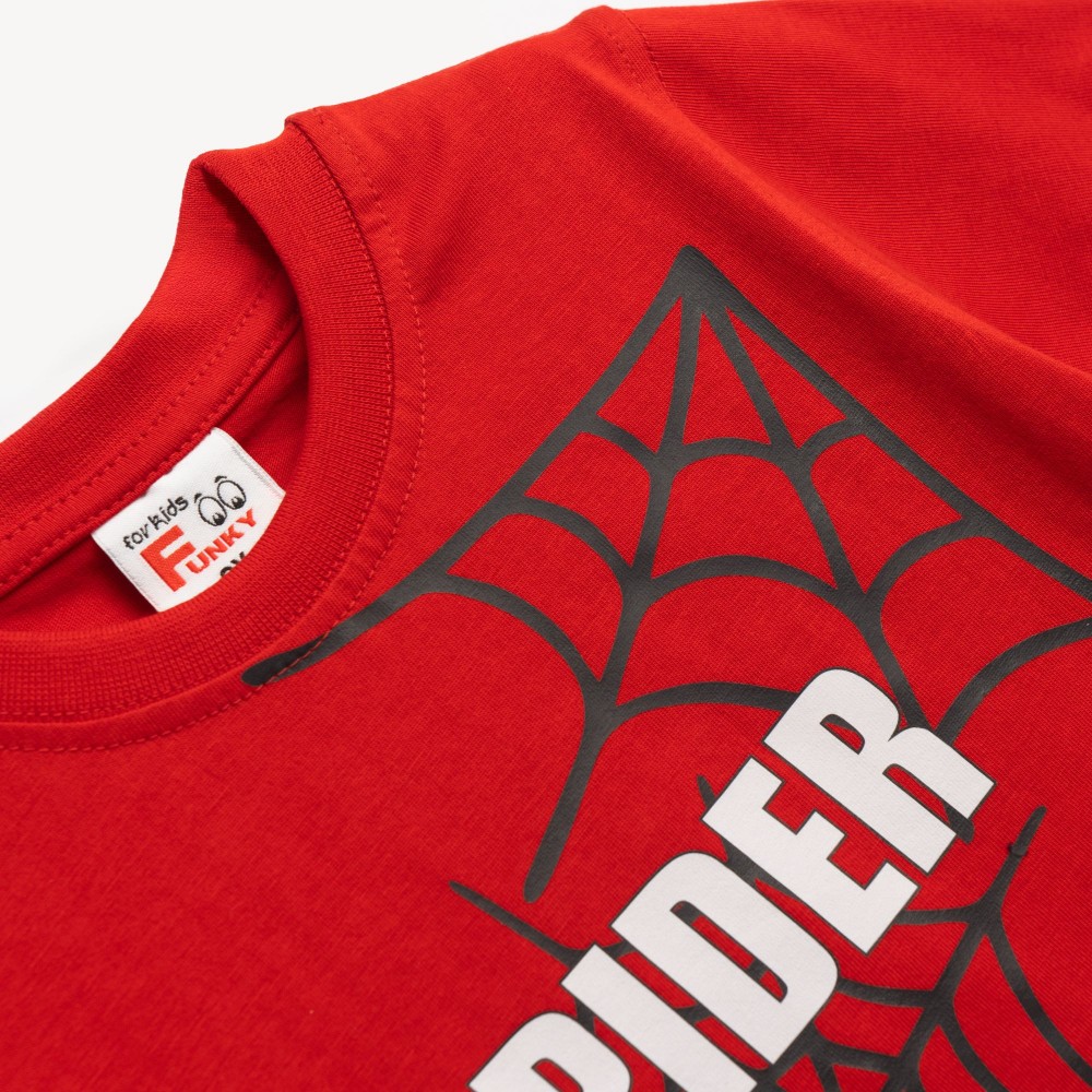 Παιδικό Σετ Μακό με Μπλούζα Spider και Βερμούδα Αγόρι (2-6) –Κόκκινο– 126-301108-1