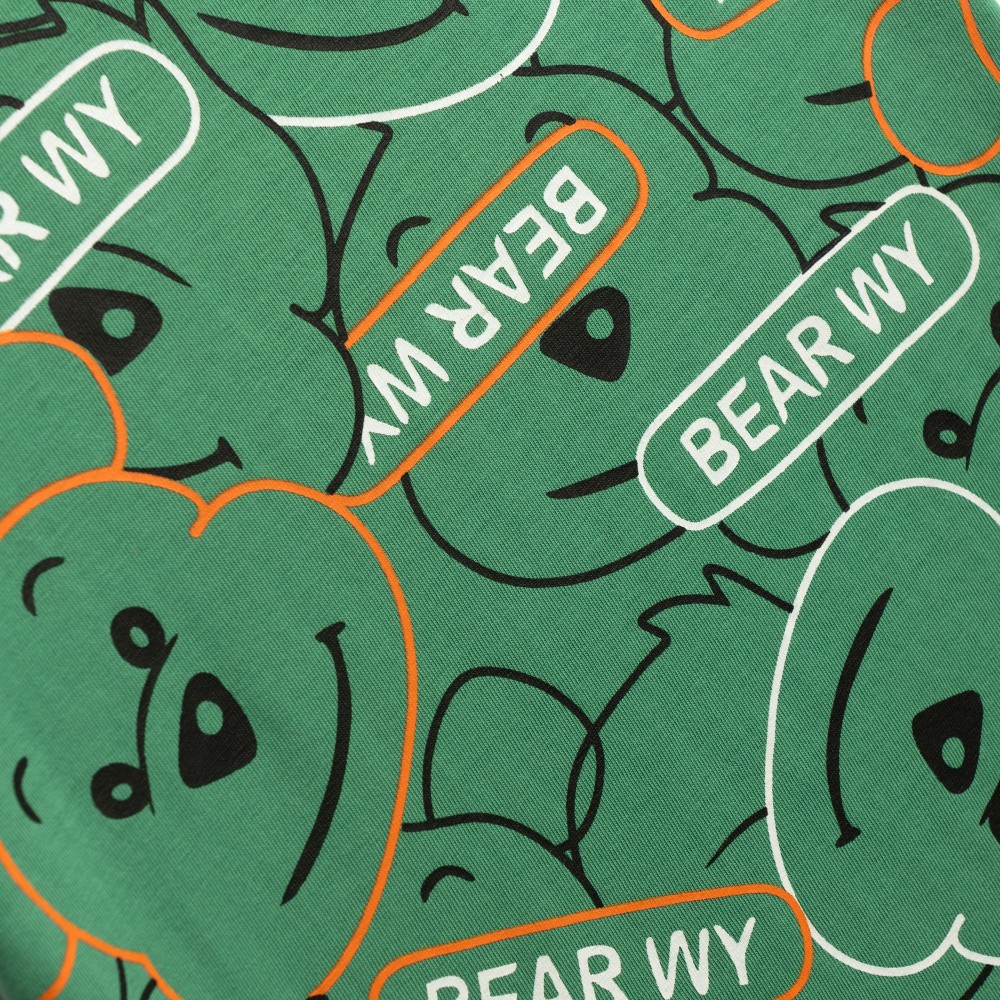 Παιδικό Σετ με Μπλούζα Bear WY Allover και Τζιν Βερμούδα Αγόρι (1-6) –Πράσινο– 126-302101-2