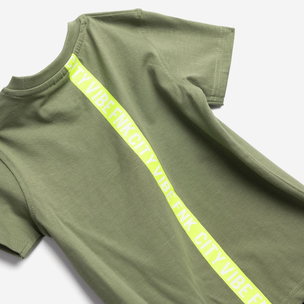 Παιδικό Σετ με Μπλούζα City Vibe και Τζιν Βερμούδα Αγόρι (1-6) –Ανοιχτό Χακί– 126-302105-2