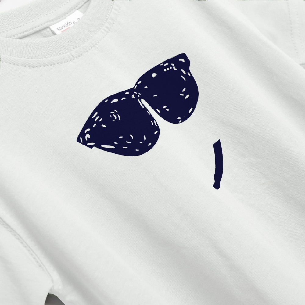 Παιδικό Σετ με Μπλούζα Φατσούλα Cool και Βερμούδα Τζιν Αγόρι (2-6) –Λευκό– 126-302107-1