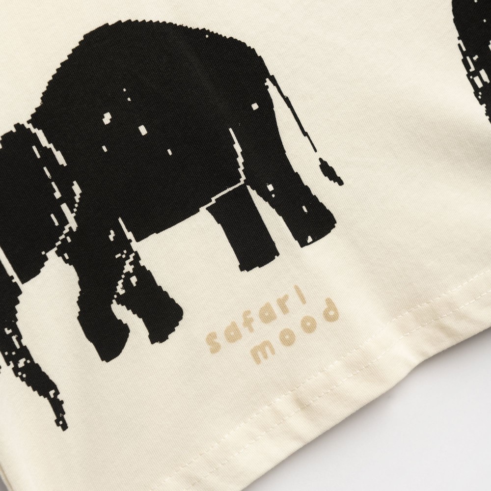 Παιδικό Σετ με Μπλούζα Safari Mood Ελέφαντες και Βερμούδα Αγόρι (1-6) –Εκρού– 126-304103-1