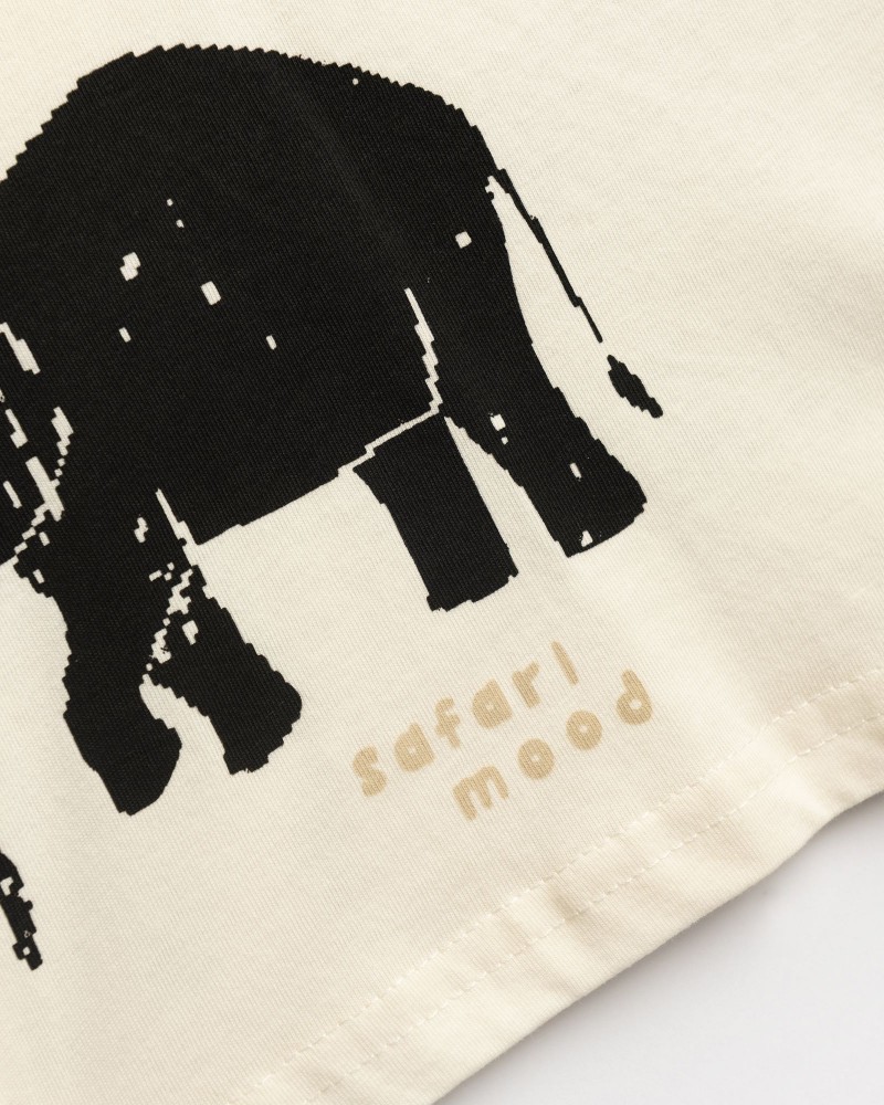 Παιδικό Σετ με Μπλούζα Safari Mood Ελέφαντες και Βερμούδα Αγόρι (1-6) –Εκρού– 