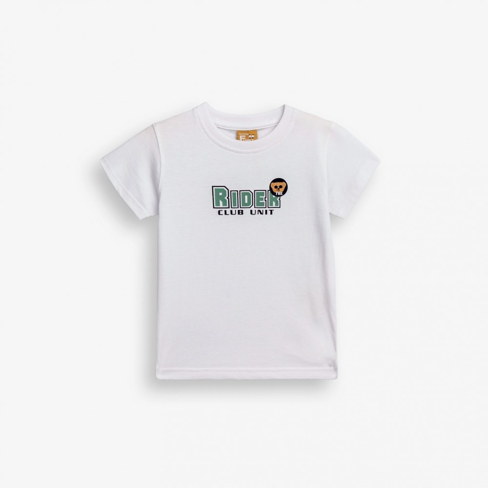 Παιδικό T-Shirt Μπλούζα με Τύπωμα Rider Αγόρι (2-6) -Λευκό- 126-305100-1