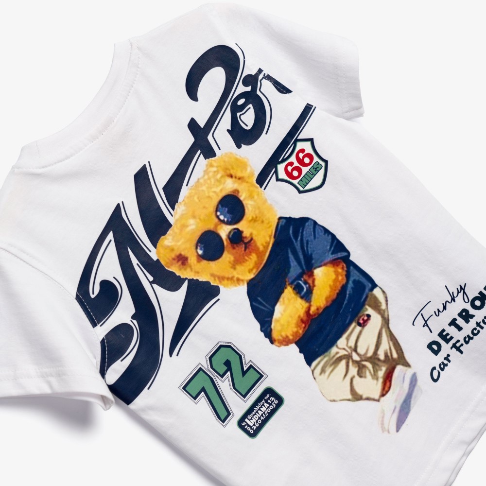 Παιδικό T-Shirt Μπλούζα με Τύπωμα Rider Αγόρι (2-6) -Λευκό- 126-305100-1