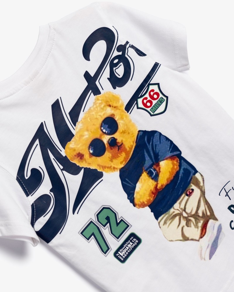 Παιδικό T-Shirt Μπλούζα με Τύπωμα Rider Αγόρι (2-6) -Λευκό- 