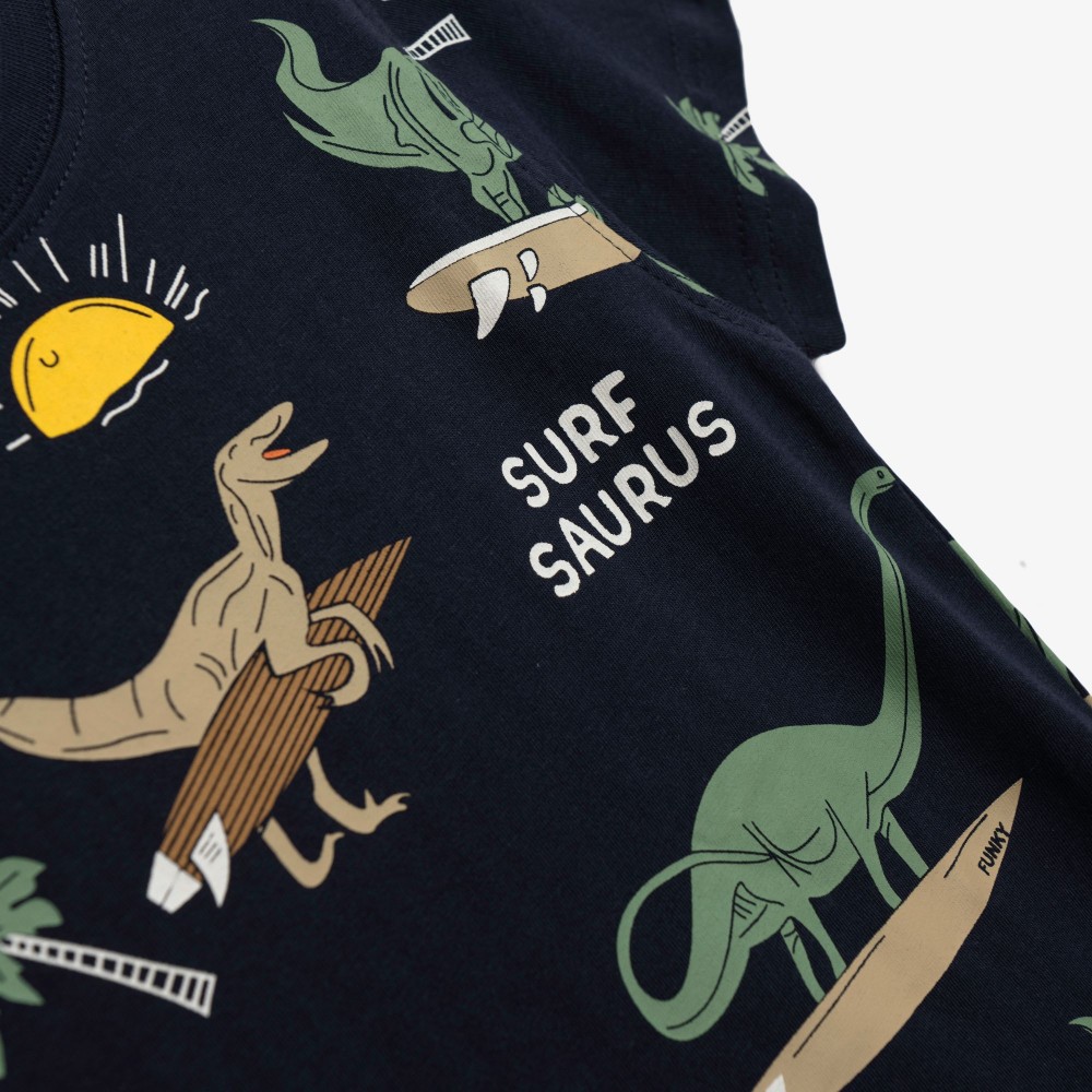 Παιδικό Σετ με Μπλούζα Surf Saurus και Βερμούδα Αγόρι (2-6) –Μπλε– 