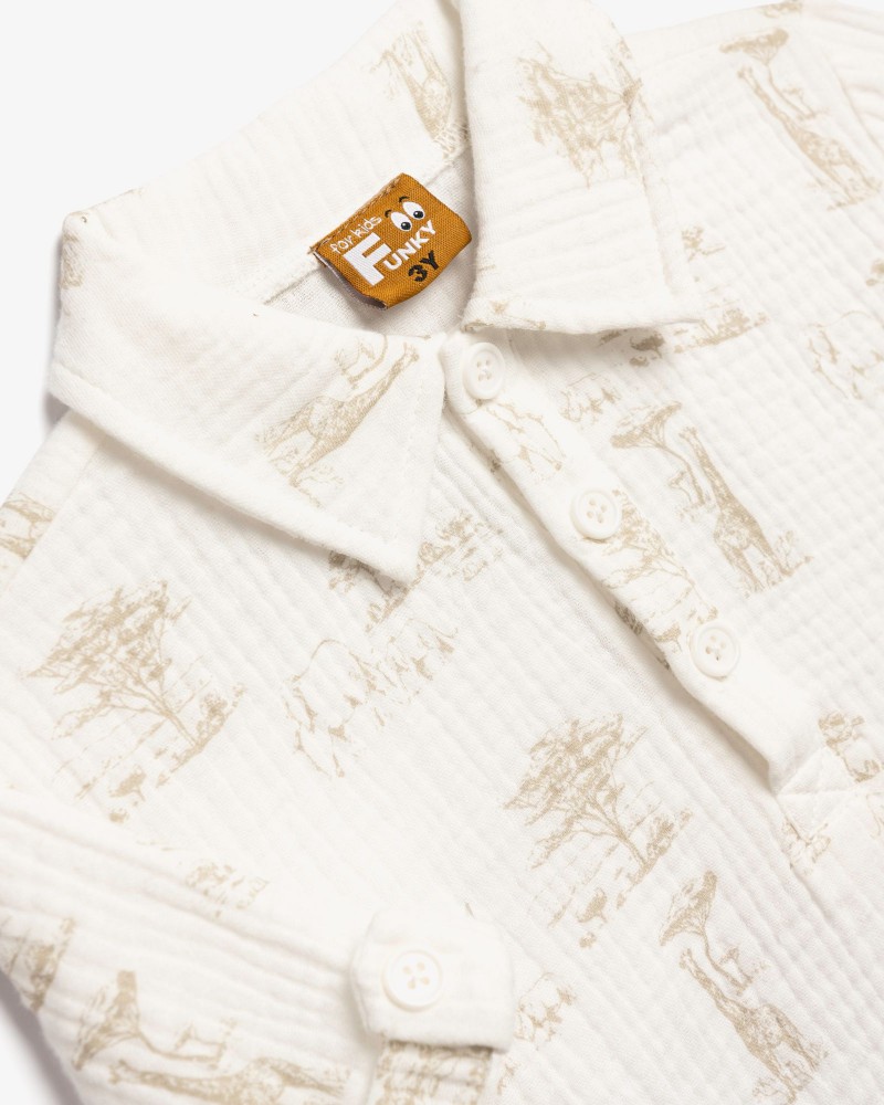 Παιδικό Σετ 3Τμχ με Μπλούζα Πόλο, Βερμούδα και Καπέλο Καβουράκι Αγόρι (2-6) –Εκρού– 