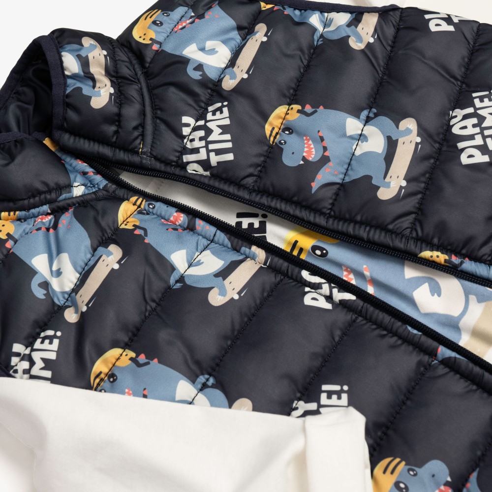 Παιδικό Σετ 3Τμχ με Αμάνικο Δεινόσαυροι, Μπλούζα Play και Παντελόνι Τζιν Αγόρι (2-6) -Μπλε- 126-395102-1