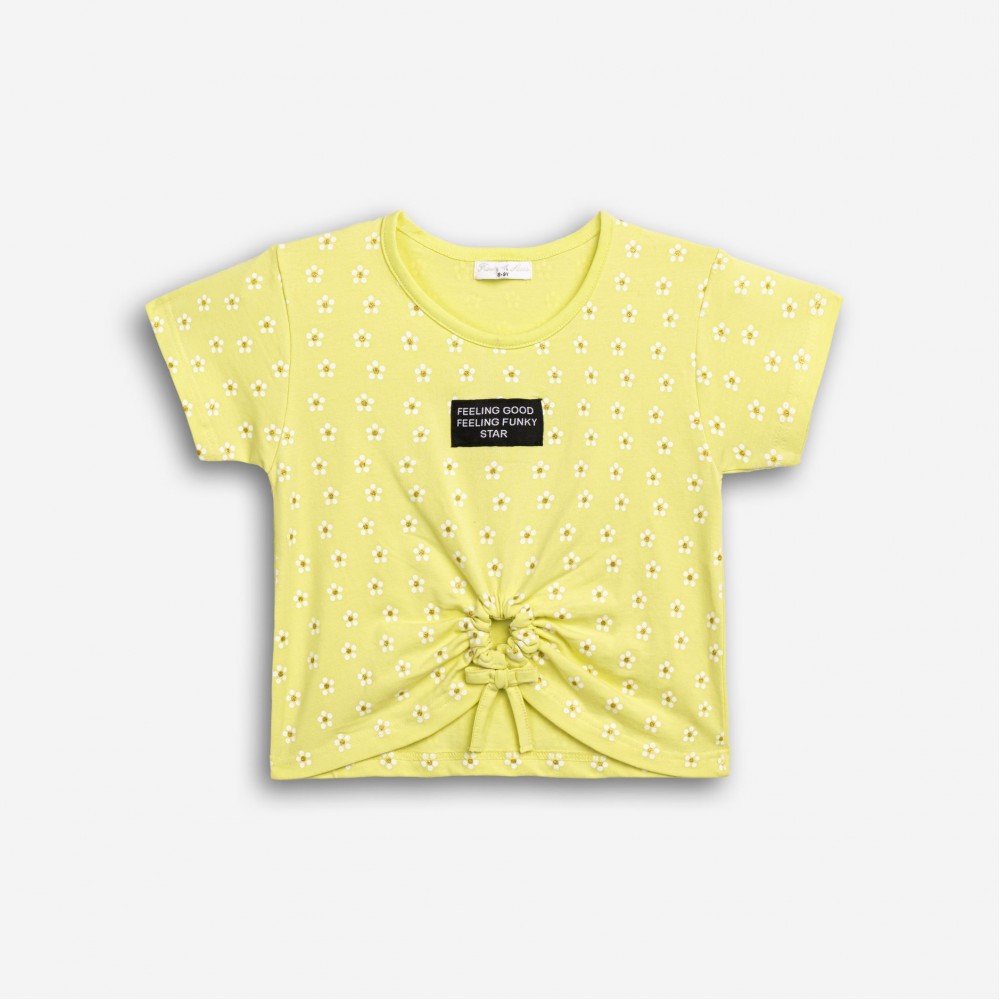 Εφηβική Μακό Μπλούζα με Feeling Good  Κορίτσι (6-16) -Κίτρινο- 126-505119-2