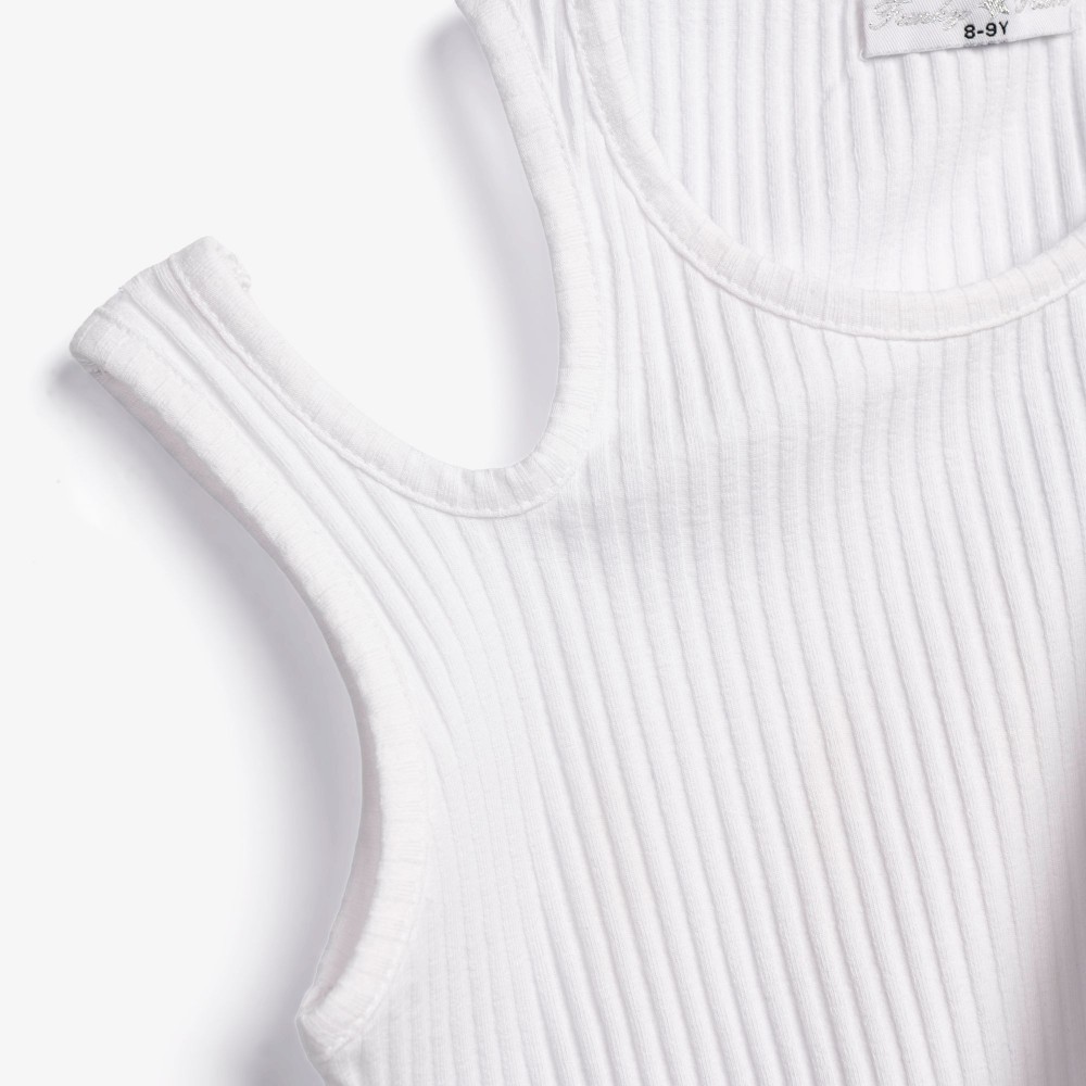 Εφηβική Αμάνικη Μπλούζα Ριπ Κορίτσι (6-16) -Λευκό- 126-505132-1