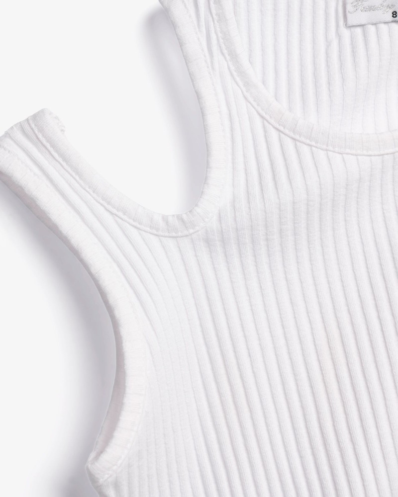 Εφηβική Αμάνικη Μπλούζα Ριπ Κορίτσι (6-16) -Λευκό- 